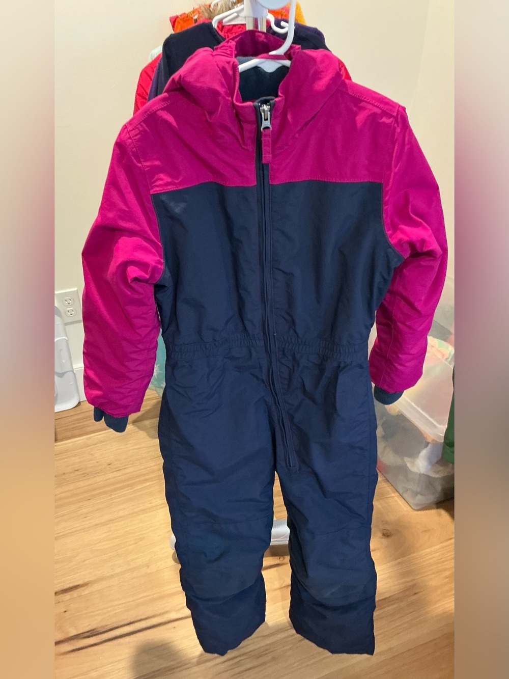 Lands End Pink and Navy Squall Snow Suit